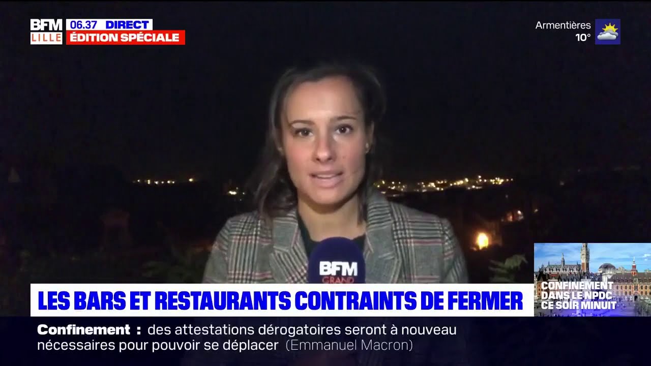 BFM Grand Lille - Duplex annonce deuxi&egrave;me confinement