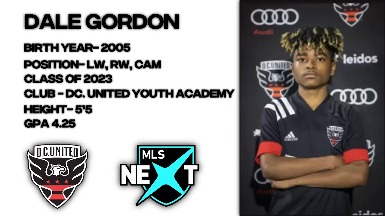 Dale Gordon - DC. United Youth Academy - Class of 2023 - College Soccer Recruiting Video
