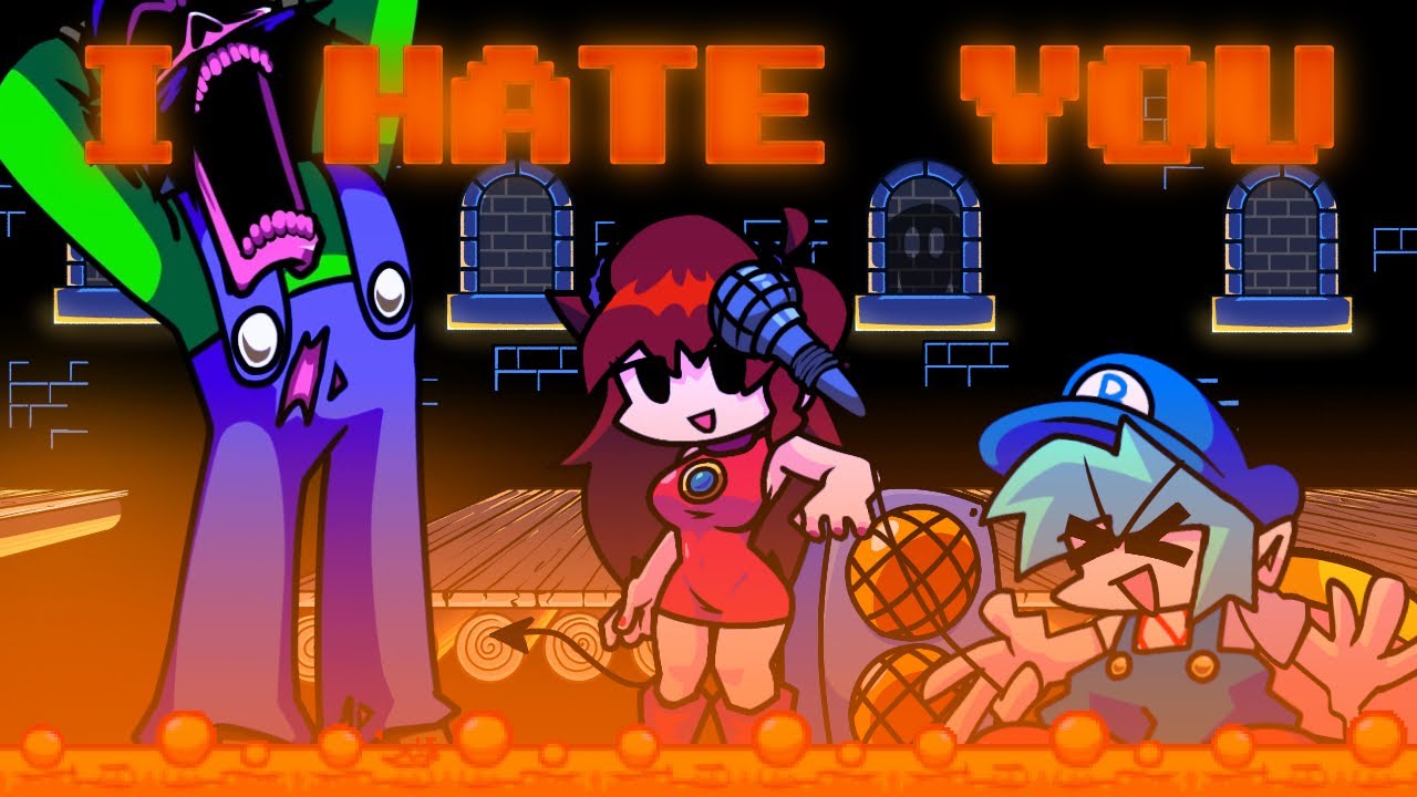 I HATE YOU but Mario's Evil Rumors IHY Luigi sings it 【FNF cover】