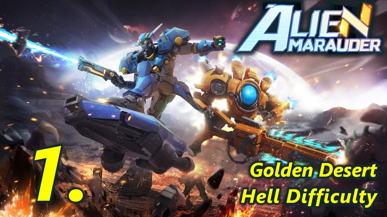 Golden Desert Part 1/5 - Hell Difficulty - Let's Play Alien Marauder Survival Mode
