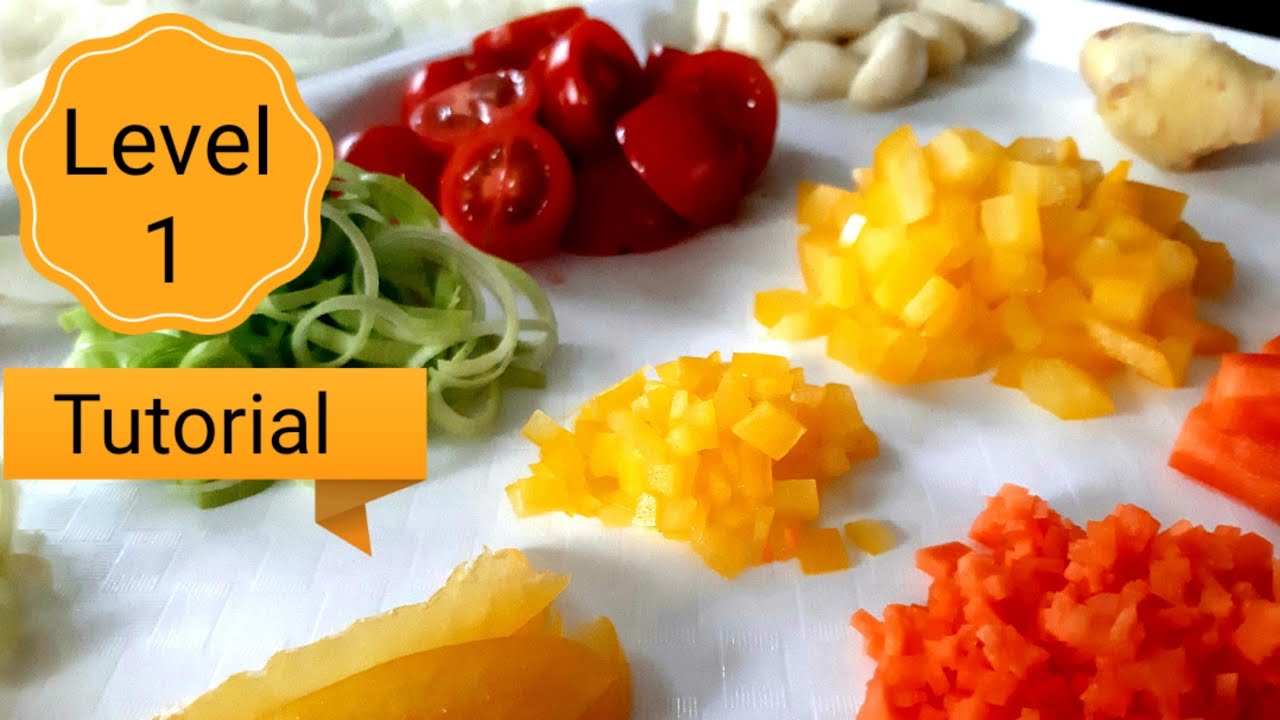 Basic cuts of veg and knife skills - How to Cook