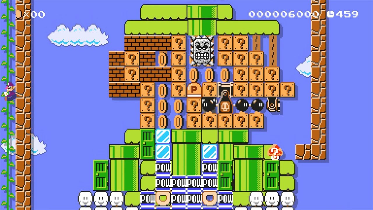 Super Mario Maker - Waluigi Deals With WALL-Luigi