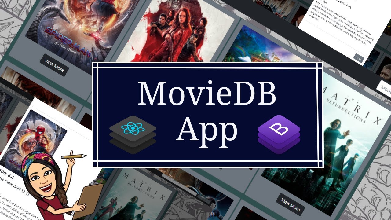 MovieDB App in React JS | Fetch Data from an API (Responsive Web Application)