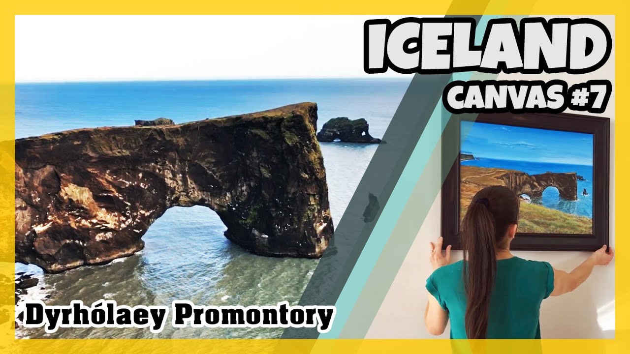 Painting of a Stunning View in Iceland's South Coast: Dyrholaey Promontory - ICELAND - Canvas #7