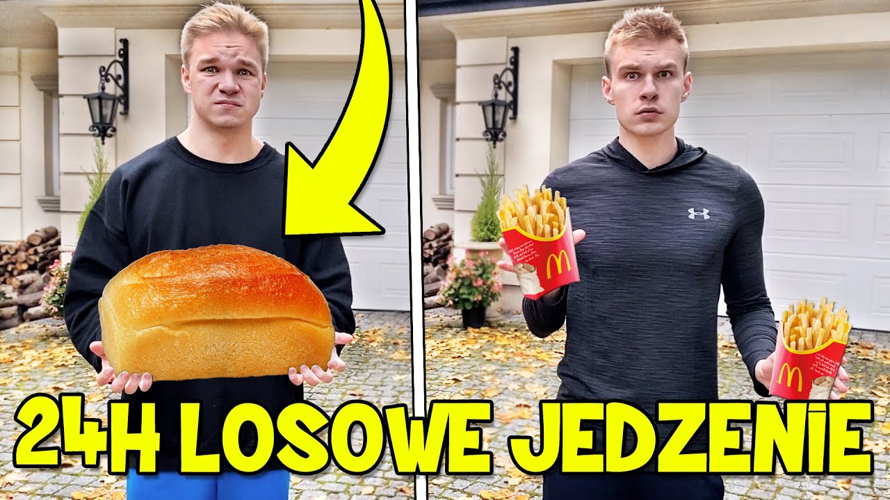 JEMY TYLKO JEDNO LOSOWE JEDZENIE przez 24H CHALLENGE! *żałowałem*