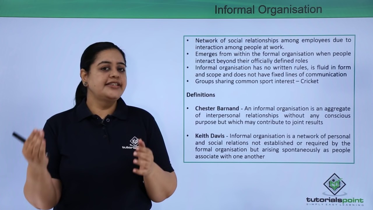 Class 12th – Informal Organisation | Business Studies | Tutorials Point