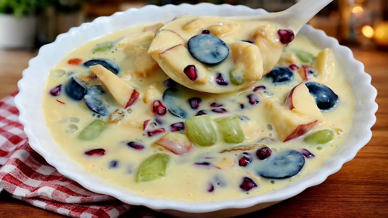 कटोरियां चाटते रह जाऐंगे जब बिना क्रीम इतना टेस्टी फ्रूट कस्टर्ड बनाएगे Healthy Fruit Custard Recipe