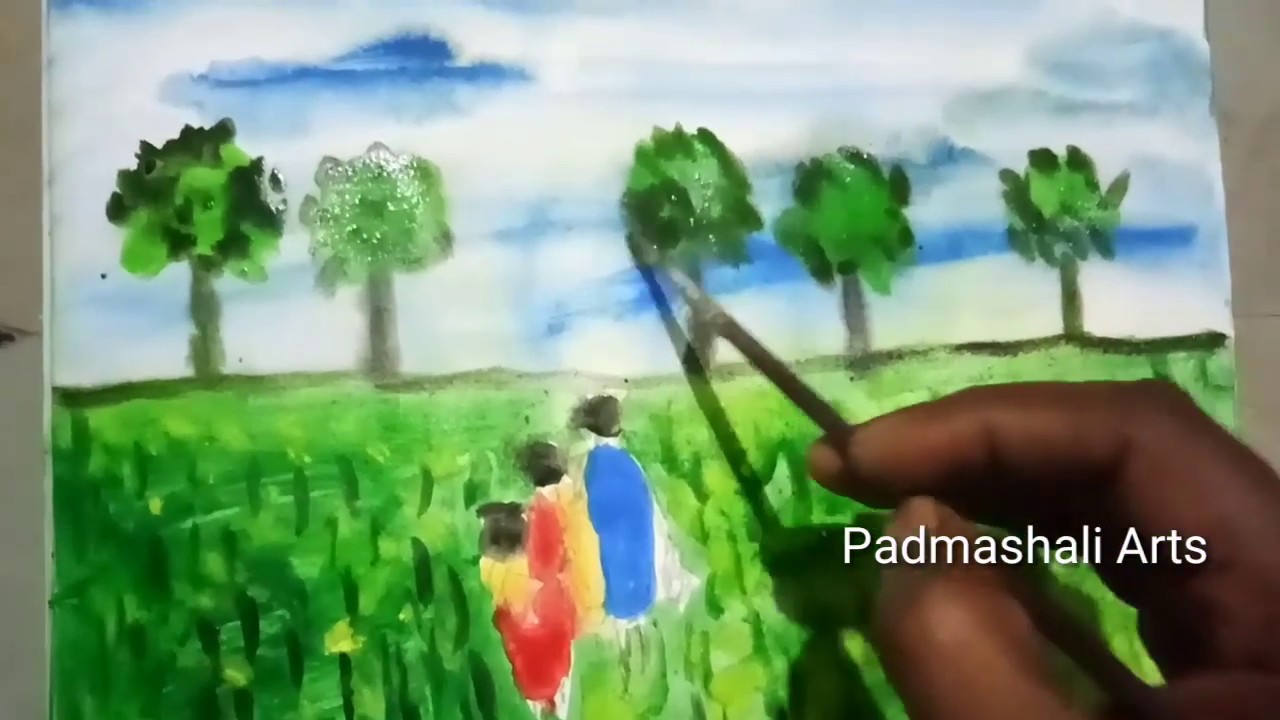 watercolor painting demo || Padmashali Arts