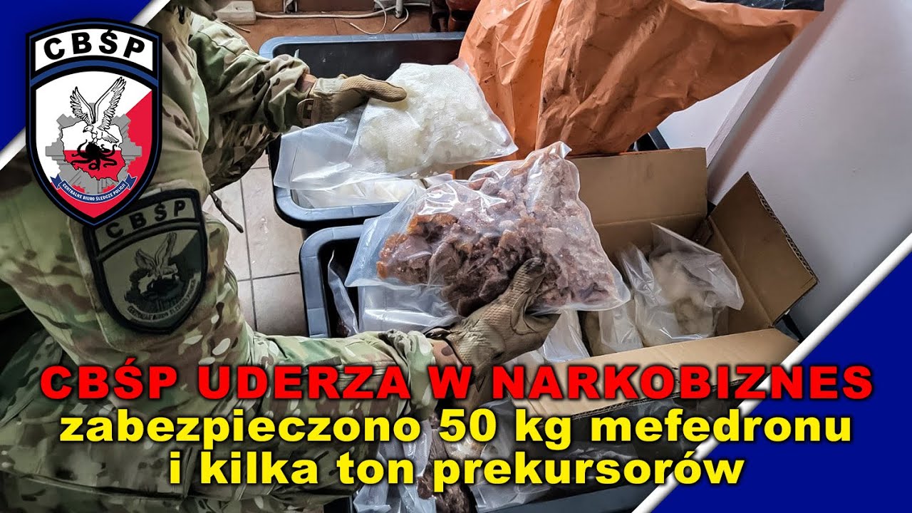 CBŚP uderza w narkobiznes - zabezpieczono 50 kg mefedronu i kilka ton prekursorów
