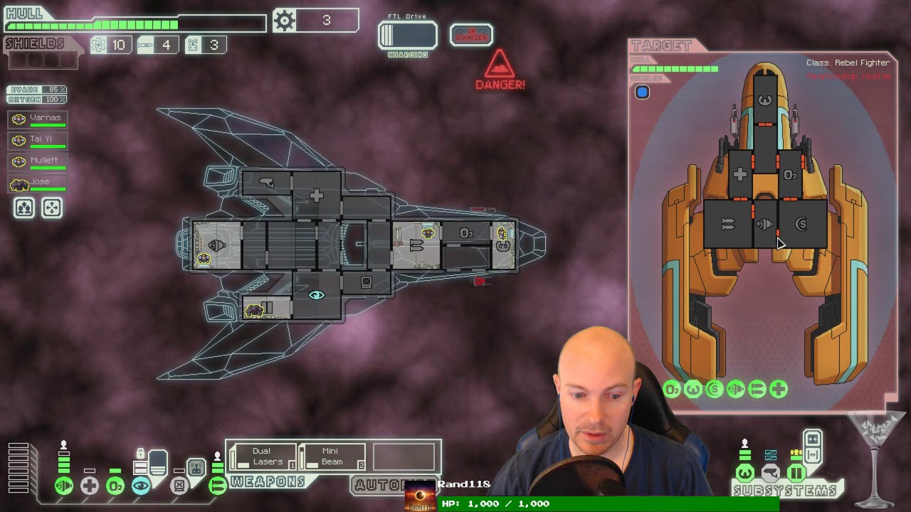 Rand wins an FTL shieldless, hard mode run with the Stealth A!