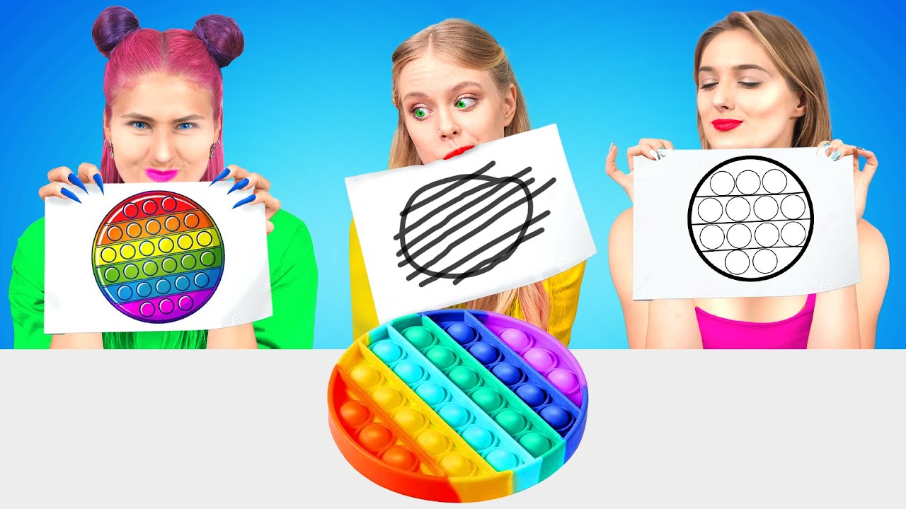 WHO DRAWS IT BETTER!  Crazy Art Challenge And Drawing Hacks By Crafty Panda How