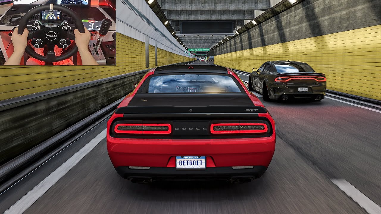 Dodge Challenger SRT Demon & Dodge Charger SRT Hellcat Convoy - Assetto Corsa | Moza R9 + VR