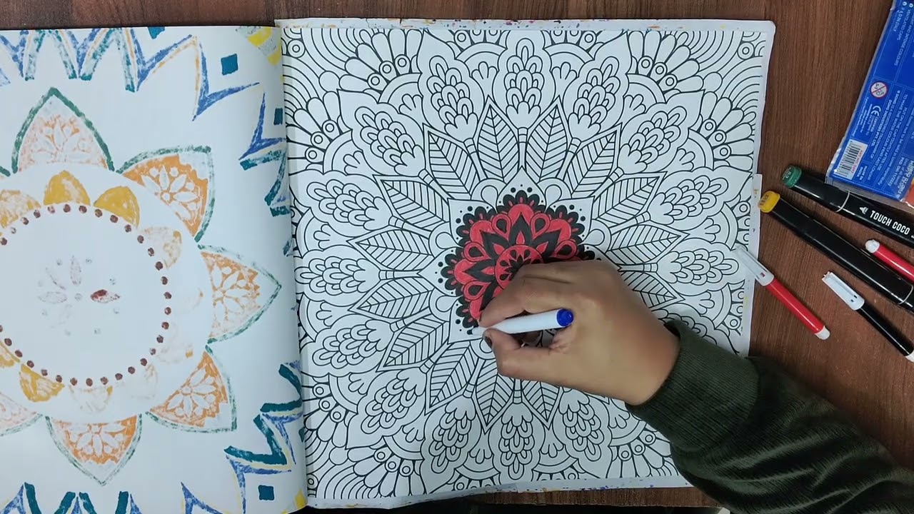 Colouring Mandaladesign 20...part 1 😀 relaxing mandala 