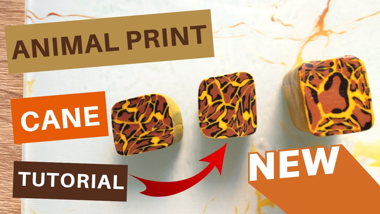 Polymer clay tutorial animal print cane - leopard print polymer clay | @despinasstudio