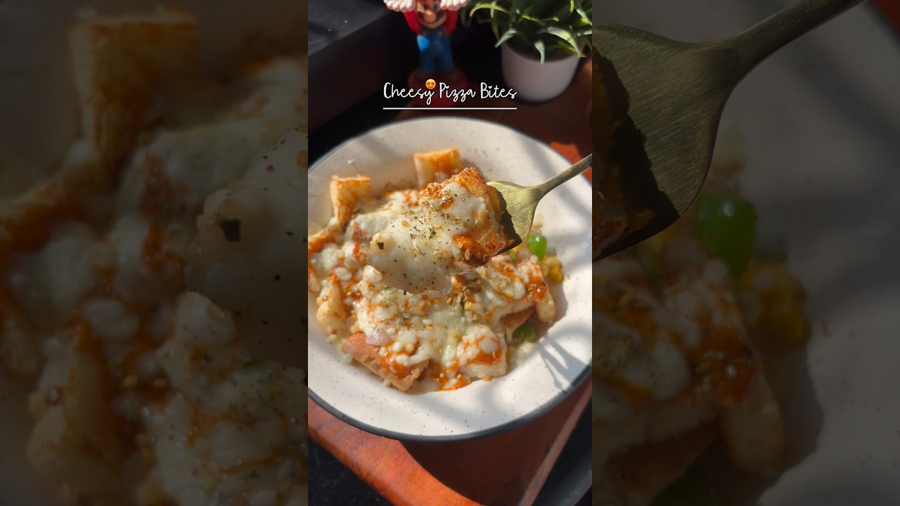 Day 46🍴Instant Food Recipes😍Cheesy Pizza Bites #foodrecipes #pizza #cheese #quickrecipe