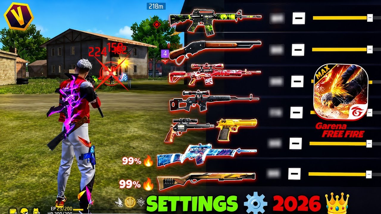 Free Fire Headshot Setting 2026 After Ob54 Update⚡Best Sensitivity Settings ⚙️| Sensitivity Settings