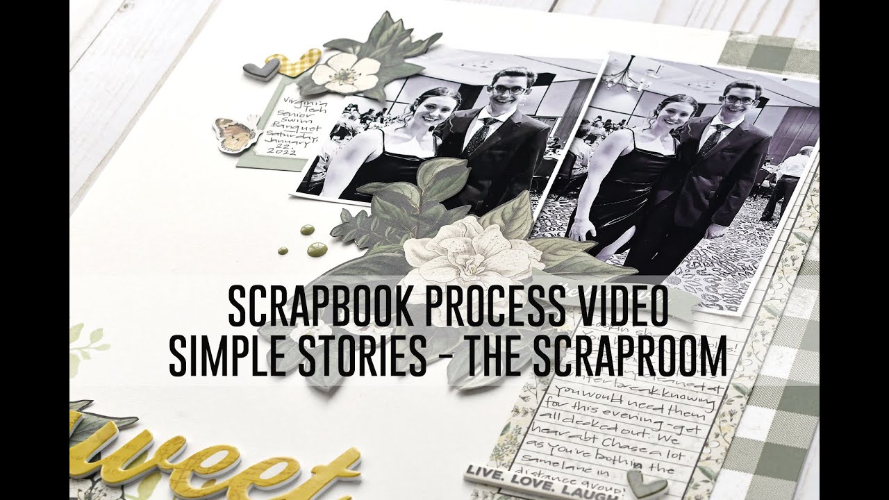 Scrapbook Process Video - Black and White Photo Layout / Simple Stories / The Scraproom