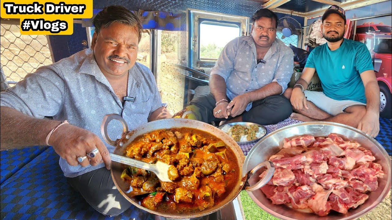 Aaj Desi style Mutton Curry Banega 😋  Sunday special || All day with Indian truck Driver || #vlog