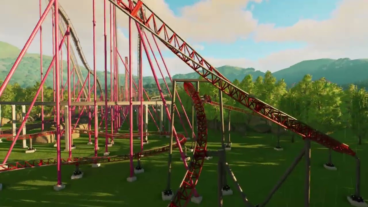 Planet Coaster 2 Monorail tour of coaster park