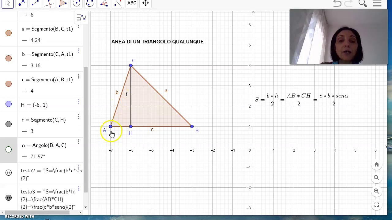 Area di un triangolo qualunque
