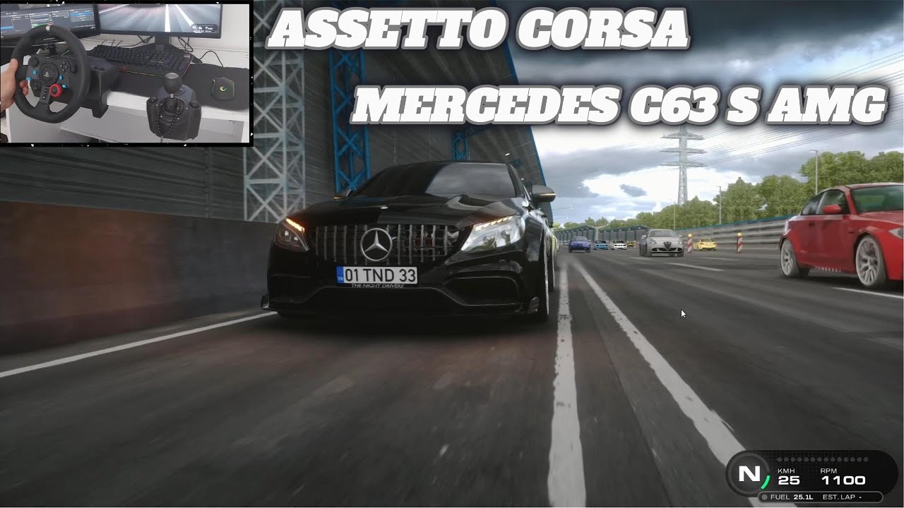 ASSETTO CORSA - HAMBURG - MERCEDES C63 S AMG | LOGITECH G29