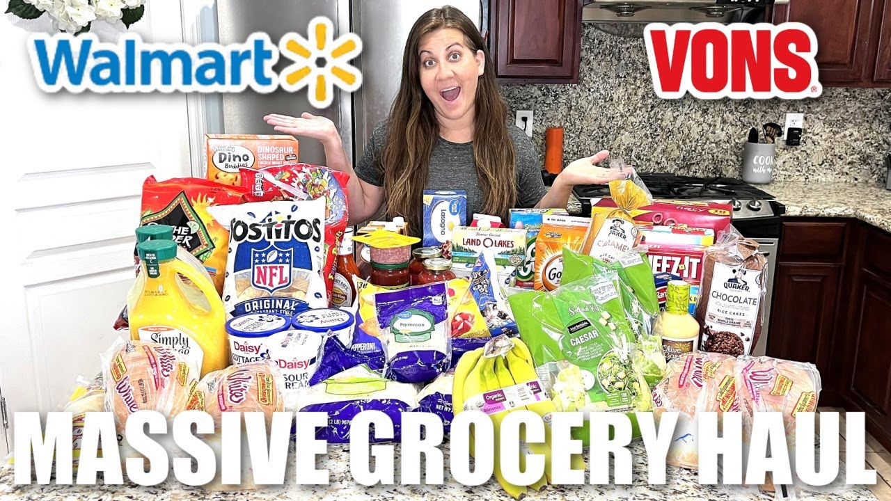 MASSIVE WALMART and VONS GROCERY HAUL | COMBINATION GROCERY HAUL FOR BACK TO SCHOOL
