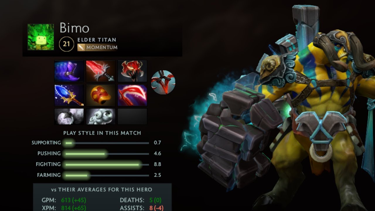 Dota 2 Replay 7.36a -Offlane- Elder Titan [Top Core]