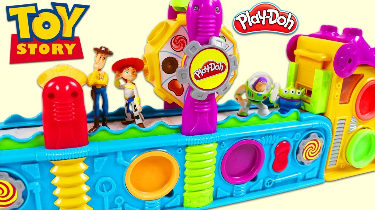 TOY STORY Characters Visit Magic Play Doh Mega Fun Factory!