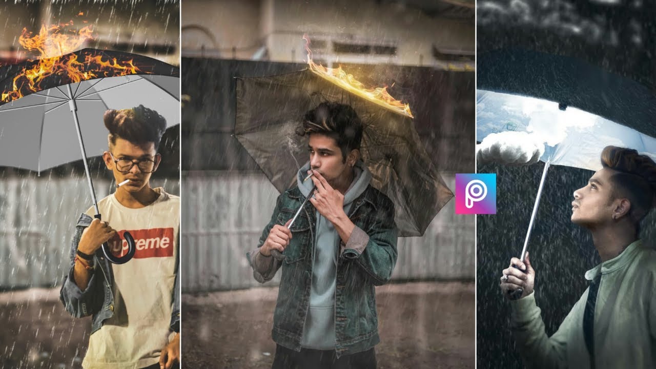 Monsoon season photo editing in picsart | PicsArt amazing rain effects editing tutorial