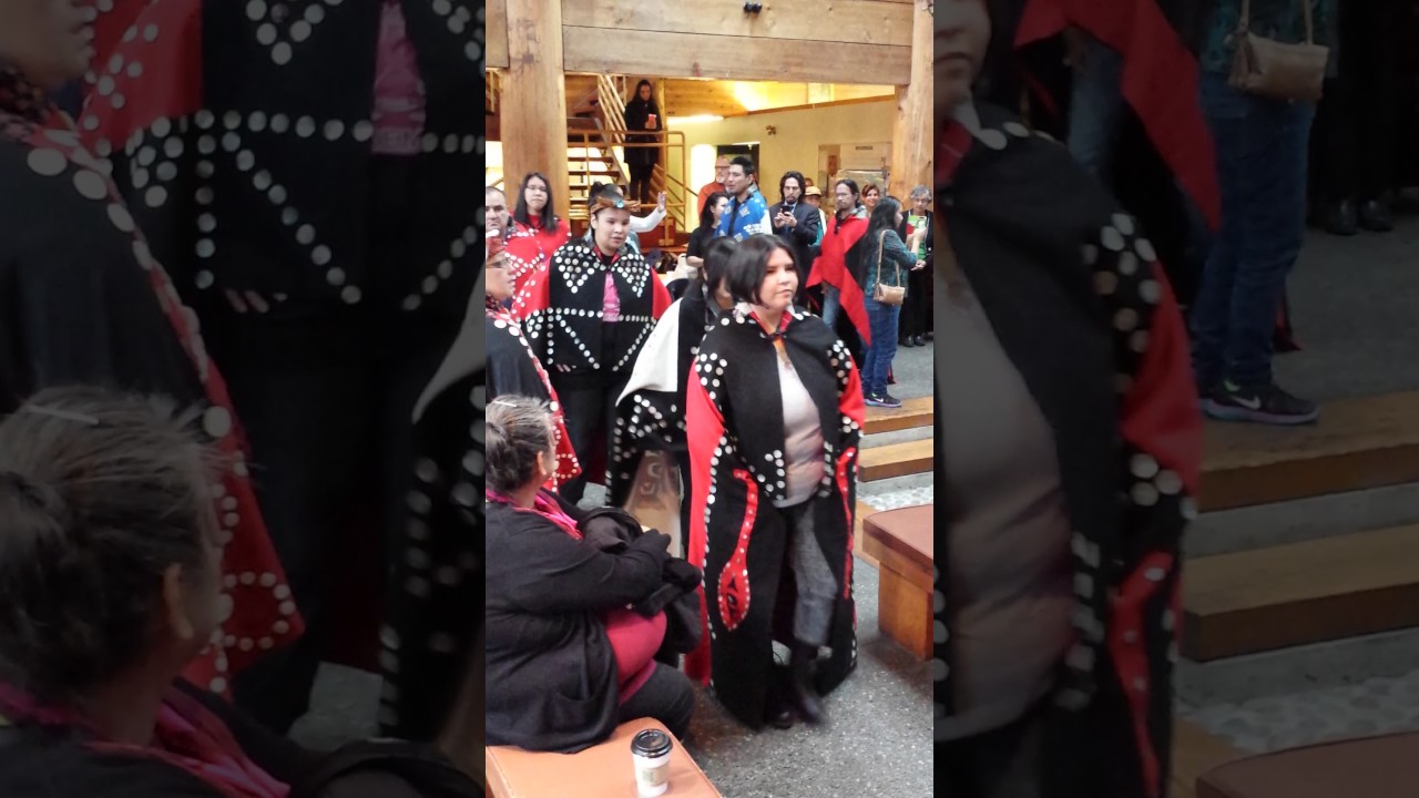 Button blanket ceremony at Native Education College