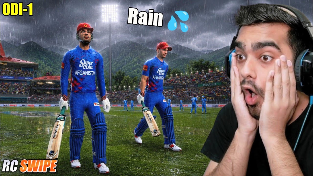 Rain 💦! India Vs Afghanistan RC Swipe Hardcore Dynamic AI ODI-1