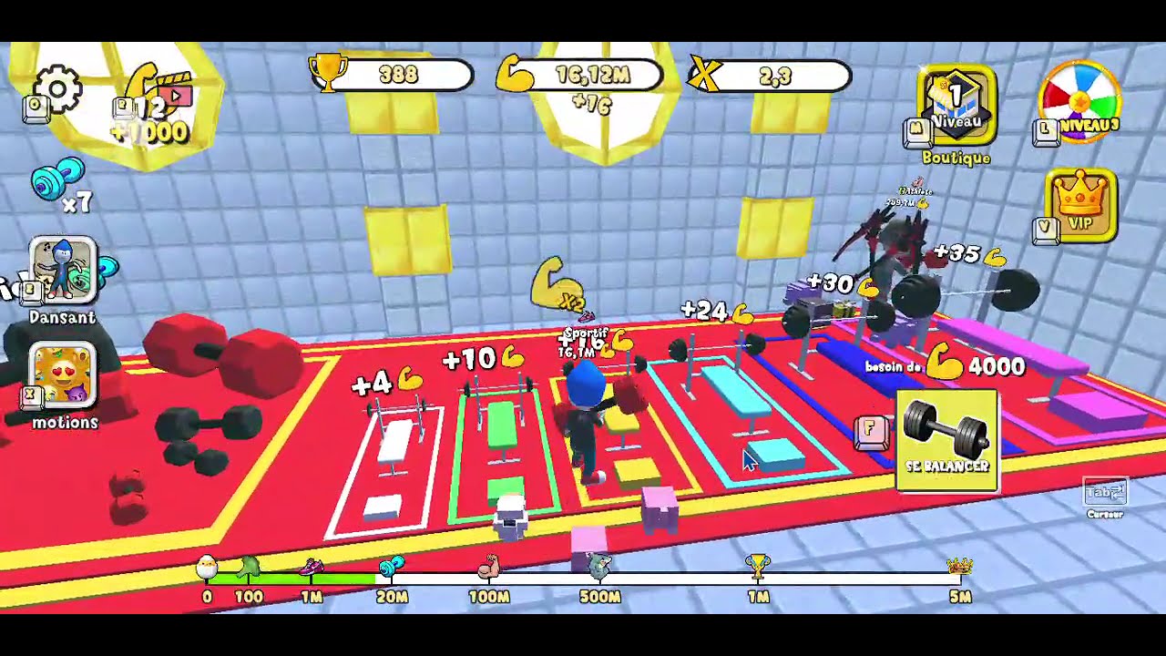 Je deviens plus musclé (Obby Gym Simulator, Escape)