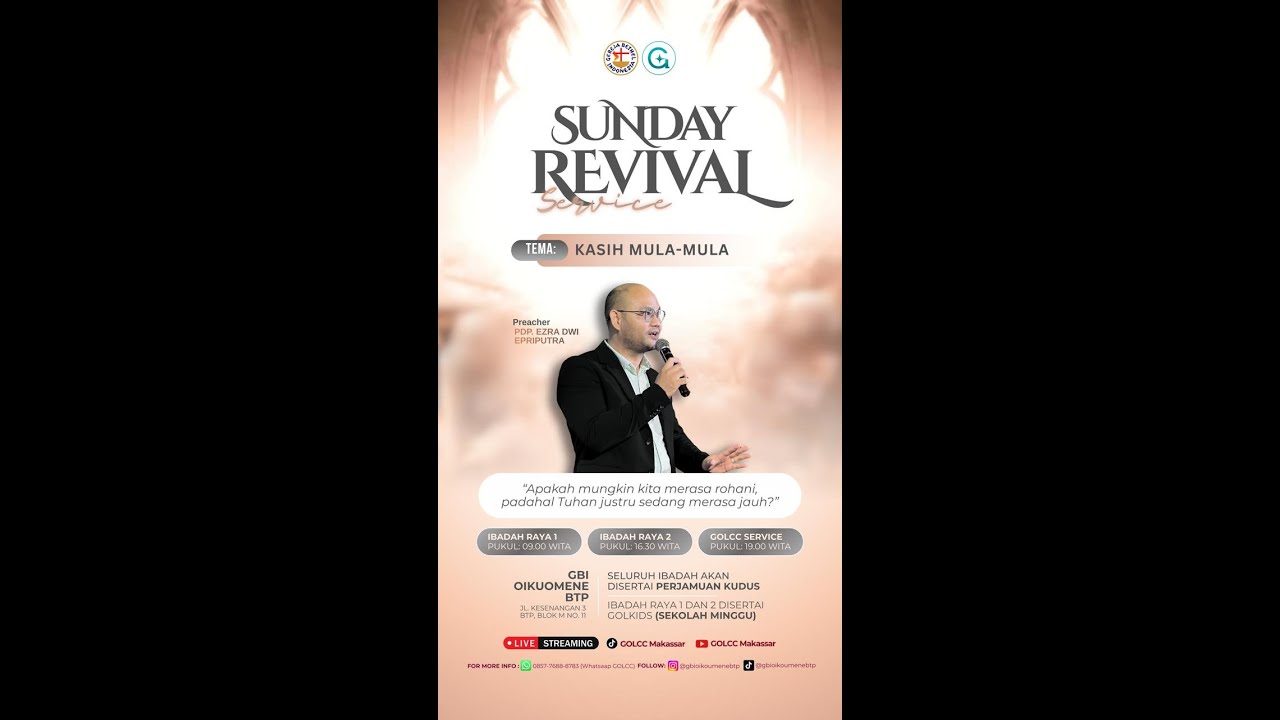 KASIH MULA - MULA,  Ibadah Raya 2, Pdp. EZRA DWI EPRIPUTRA (01 Februari 2026)