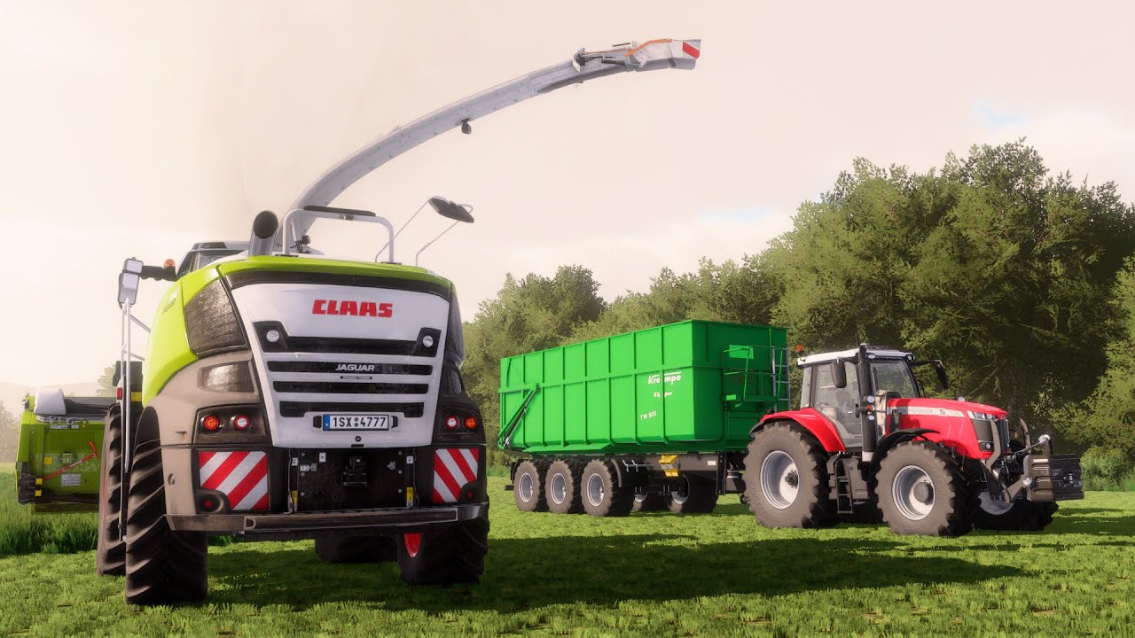 FS22 / Карта HORSCH AgroVation / #59 Уборка трав на BGA Claas Jaguar 980, Axion 850, JD8410, MF 7726