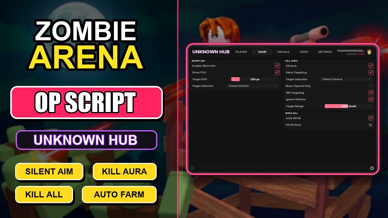 Survive A Zombie Arena Script, Kill All,Kill Aura,Silent Aim & More!