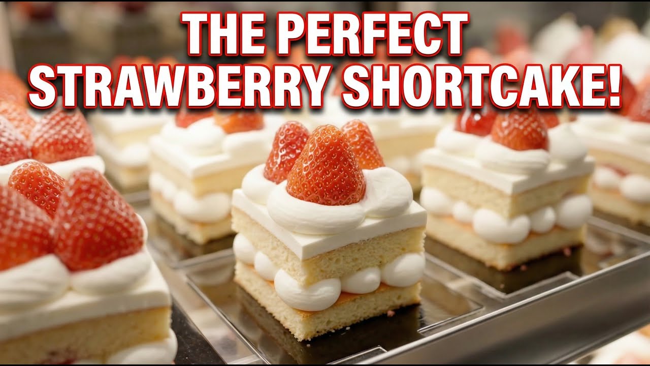 The Art of the Strawberry Shortcake: Satisfying Bakery Process🍓✨
