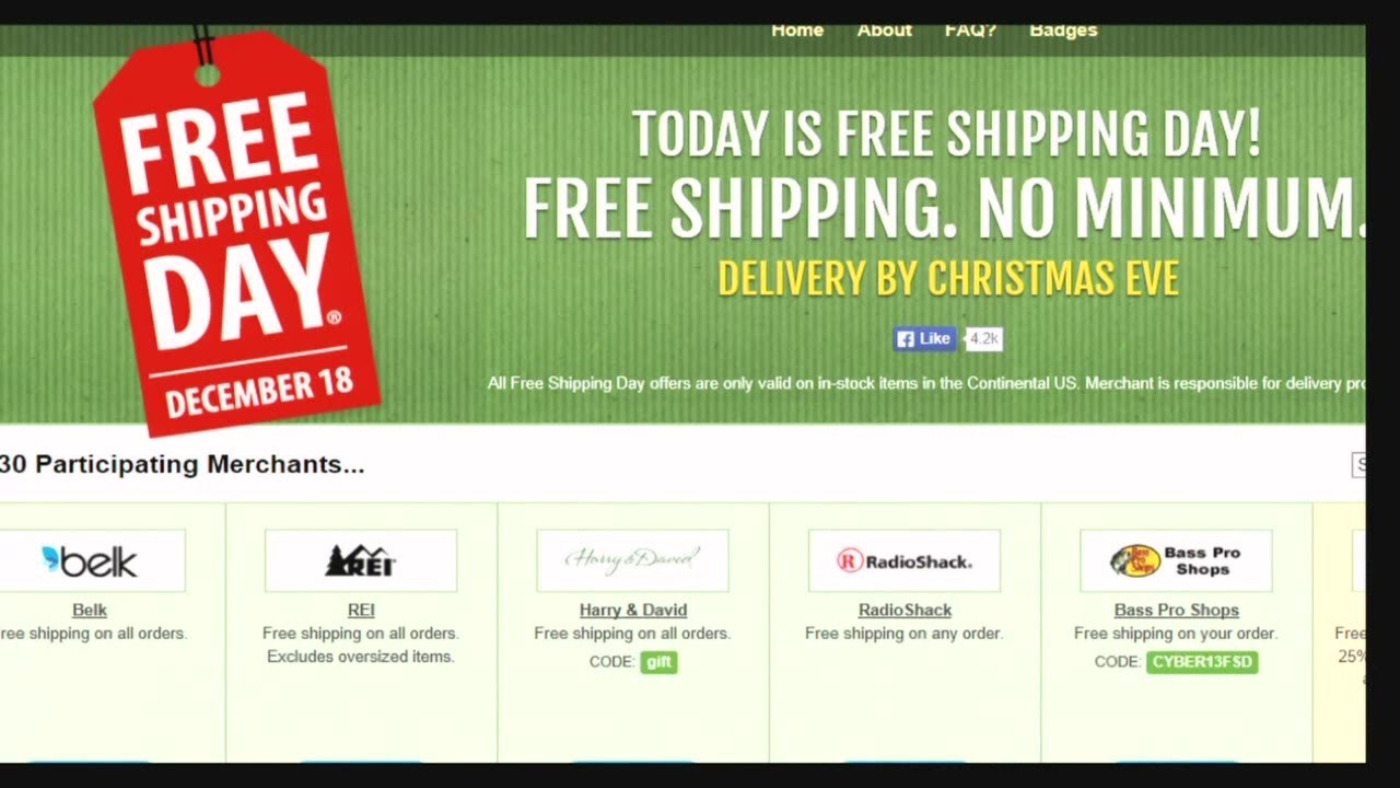 free shipping day