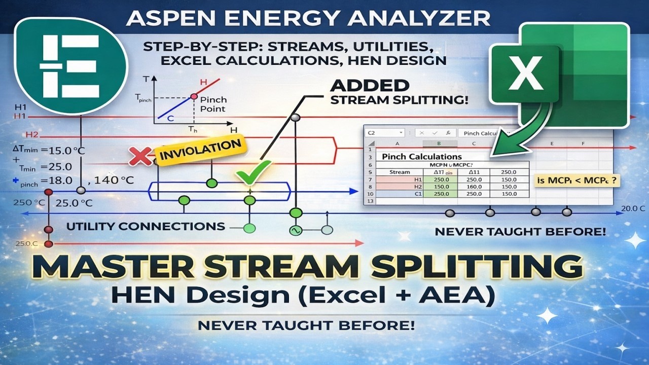 Проектирование сети теплообменников в Aspen Energy Analyzer | Разделение потоков (Excel + анализ ...