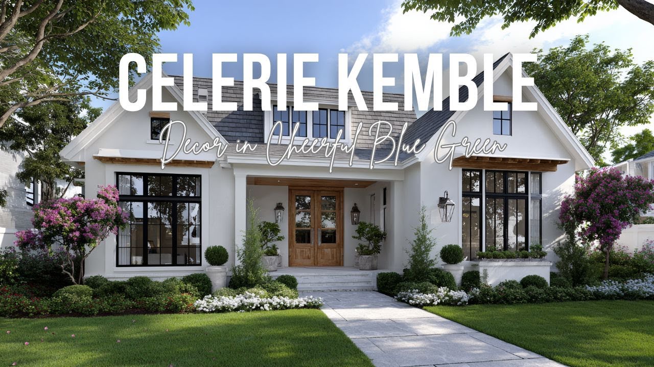 Celerie Kemble Inspired Decor in Cheerful Blue Green and Crisp White