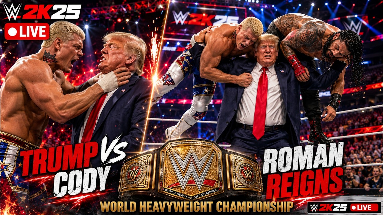 🔴 WWE 2K25 LIVE | TRUMP vs THE TRIBAL CHIEF vs THE AMERICAN NIGHTMARE! 😱 #shorts #wwe #wwe2k25