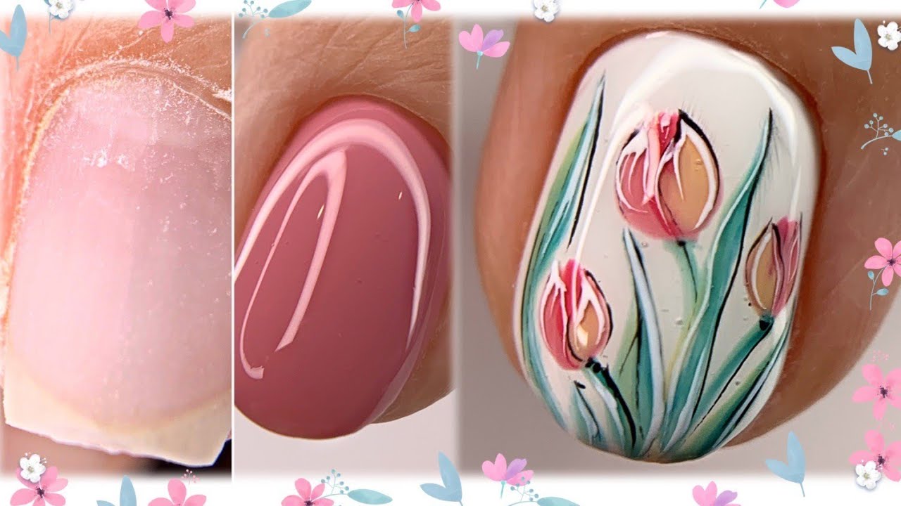 Идеальный срез кутикулы😍Маникюр без ран💅Весенний дизайн ногтей💅Nails