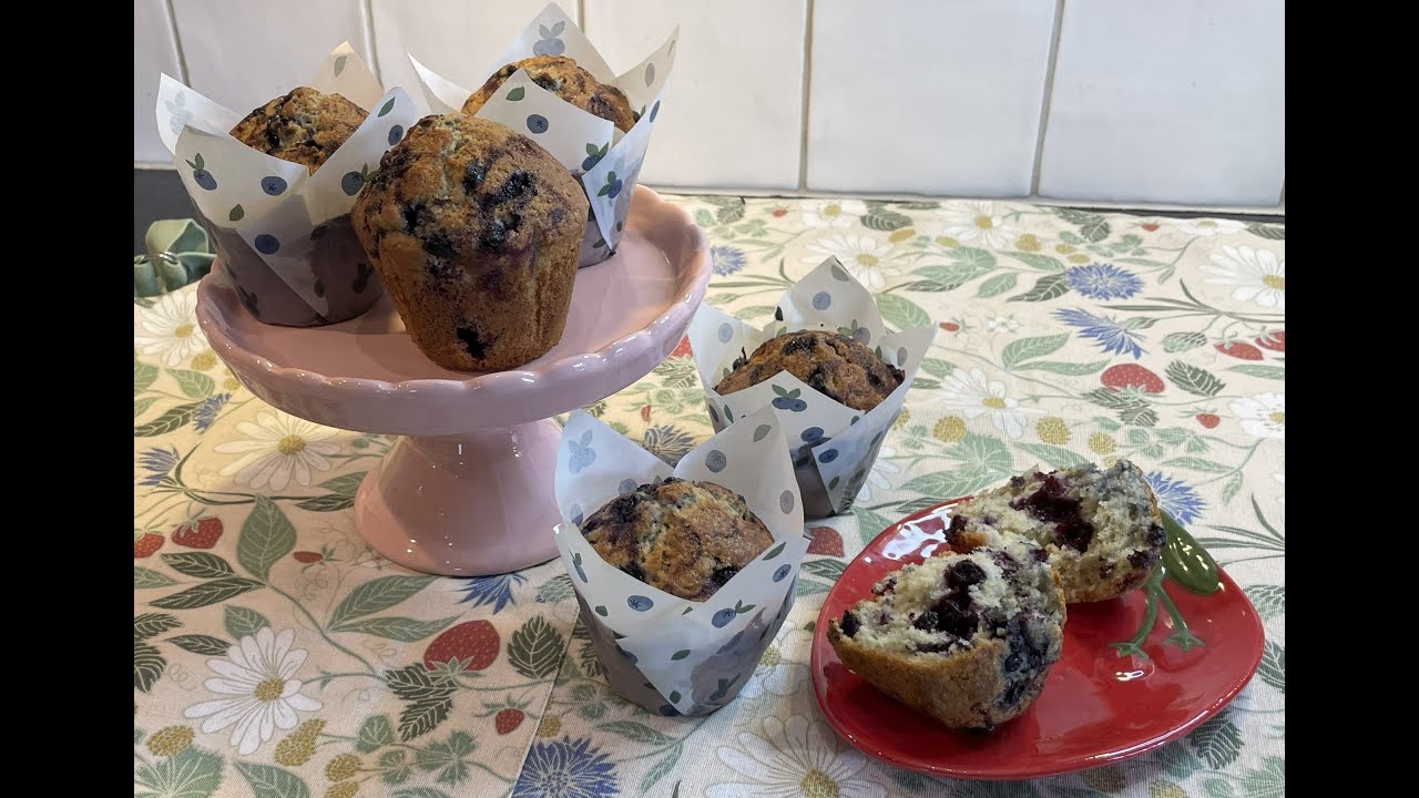 Stora saftiga blåbärsmuffins
