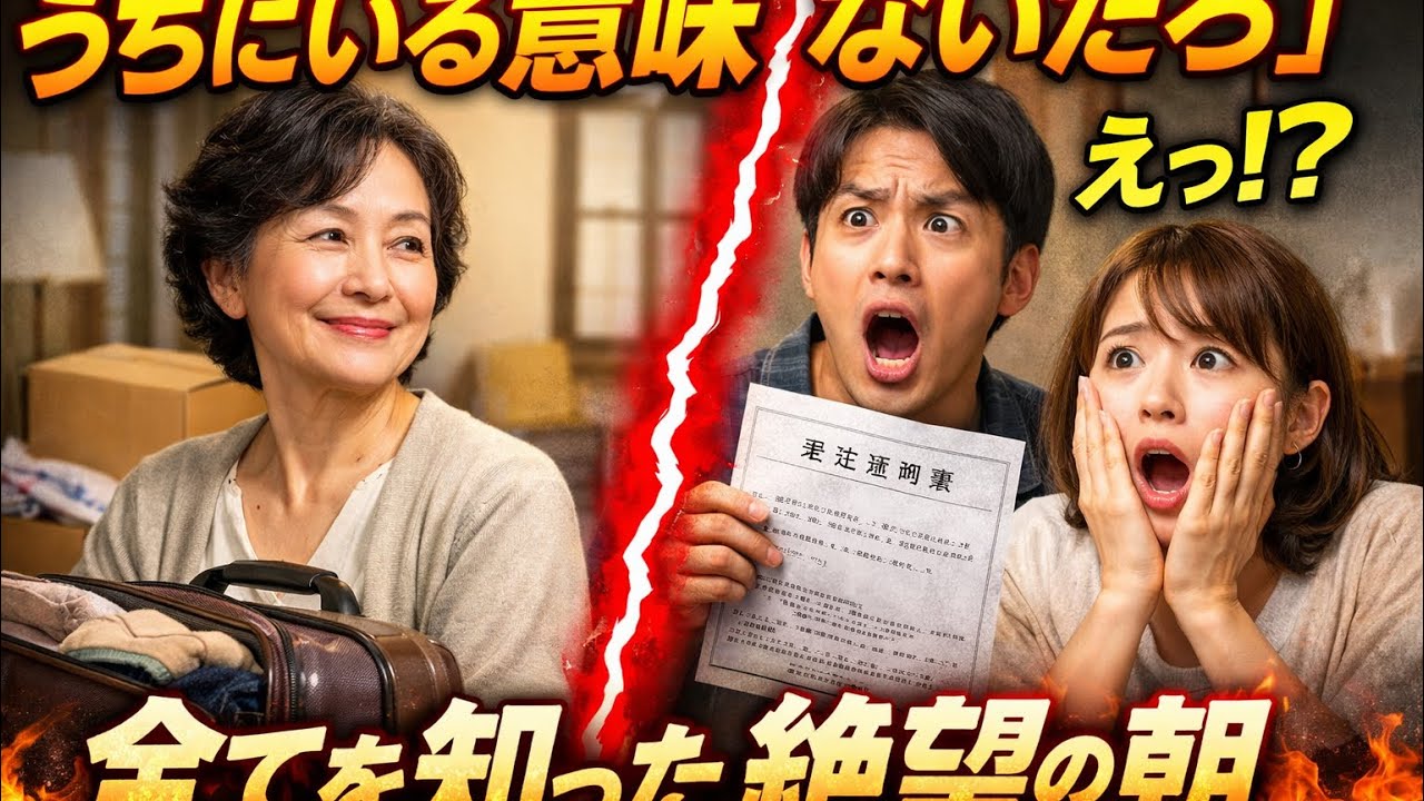 「うちにいる意味ないだろ」息子夫婦に冷たく吐き捨てられた夜私は静かに微笑み”全ての荷物”をまとめて家を出た→翌朝、起床した2人は大絶叫し【シニアライフ】【60代以上の方へ】