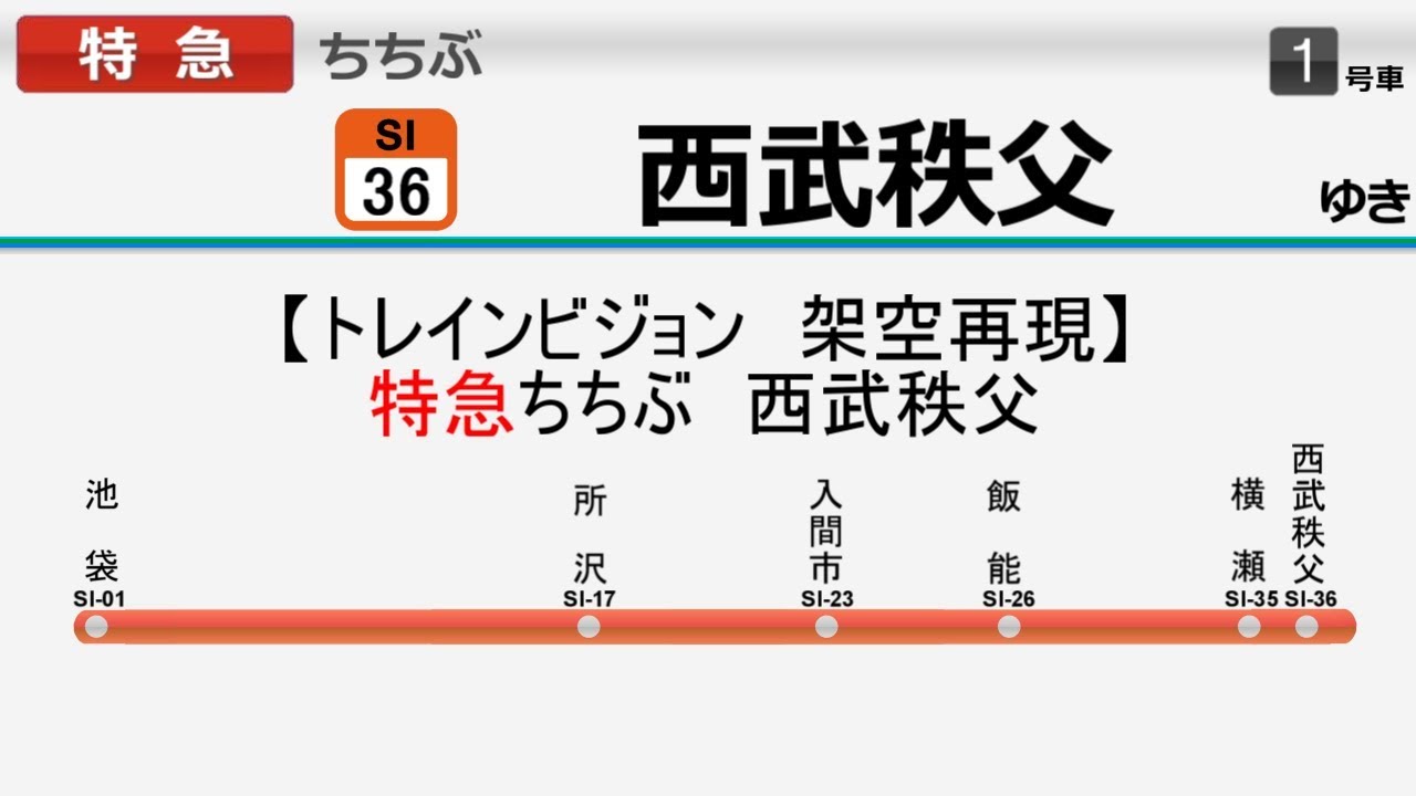 【トレインビジョン架空再現】特急ちちぶ　西武秩父行き