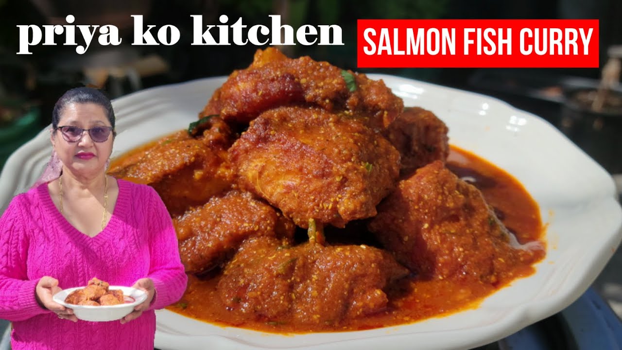😋Salmon Fish Curry ll How to make salmon fish curry recipe in Nepali