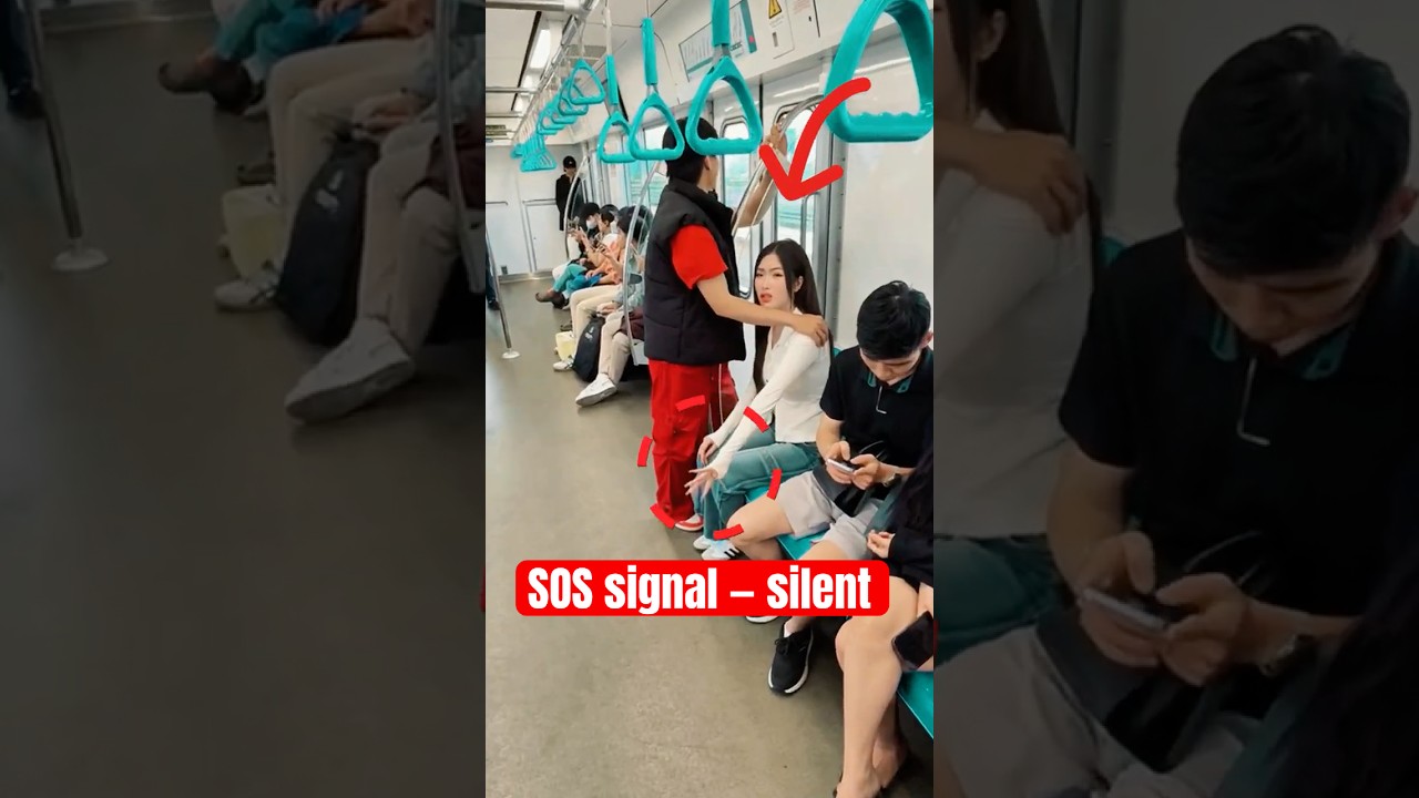 A Girl Sends an SOS Signal on the Subway #oneman #kindness #SOS #humanity