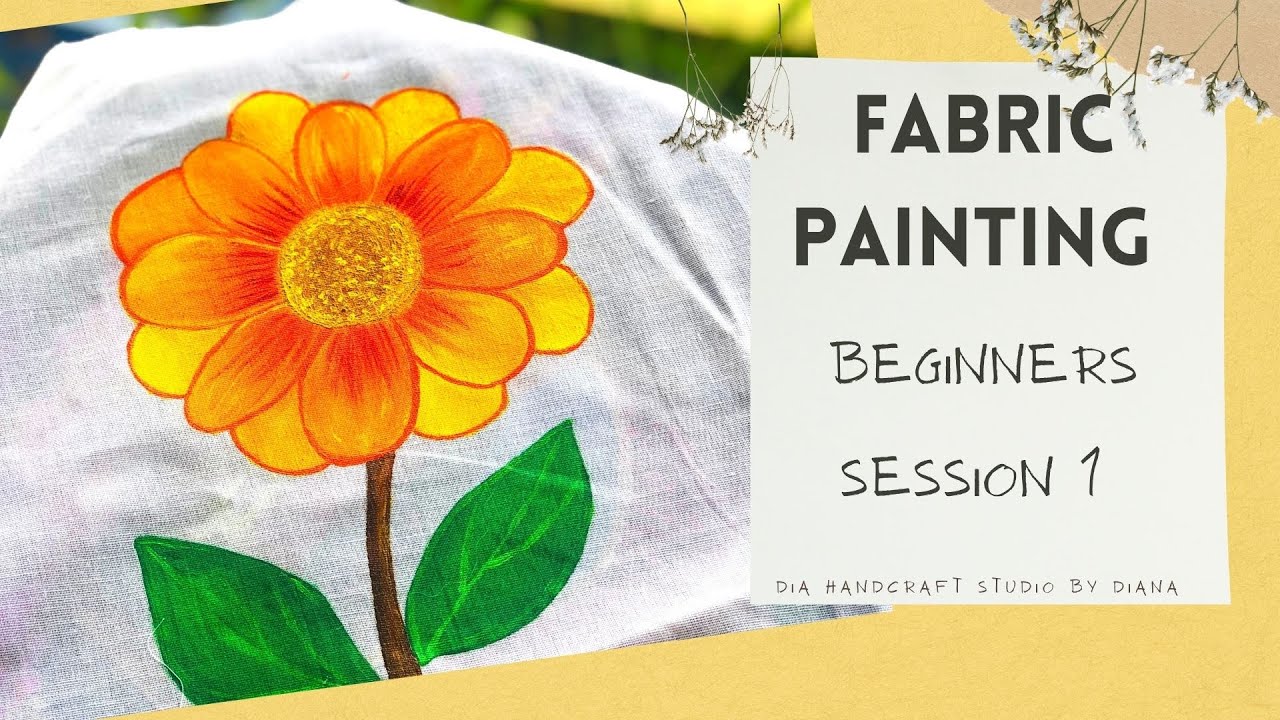 Easy Fabric Painting Designs for Beginners 1 | Sunflower Painting | Basic Fabric painting Ideas