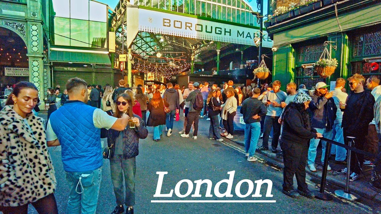 Afternoon Walk in South bank London ⛅ From Borough Market, closing down to Waterloo Station 🌇 , 4K