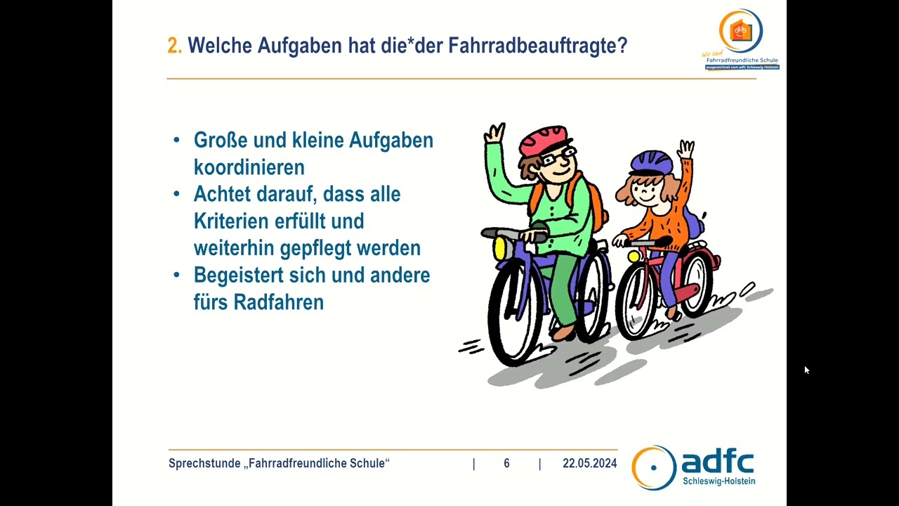 Fahrradfreundliche Schule: Fahrradbeauftragte*r und Mobilit&auml;tskompass