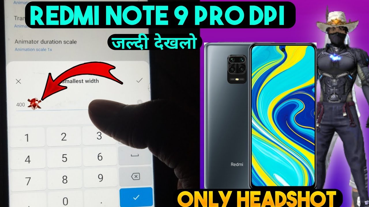 Redmi Note 9 Pro Dpi Setting For Free Fire || HOW TO CHANGE DPI SETTING IN REDMI NOT 9 PRO MOBILE